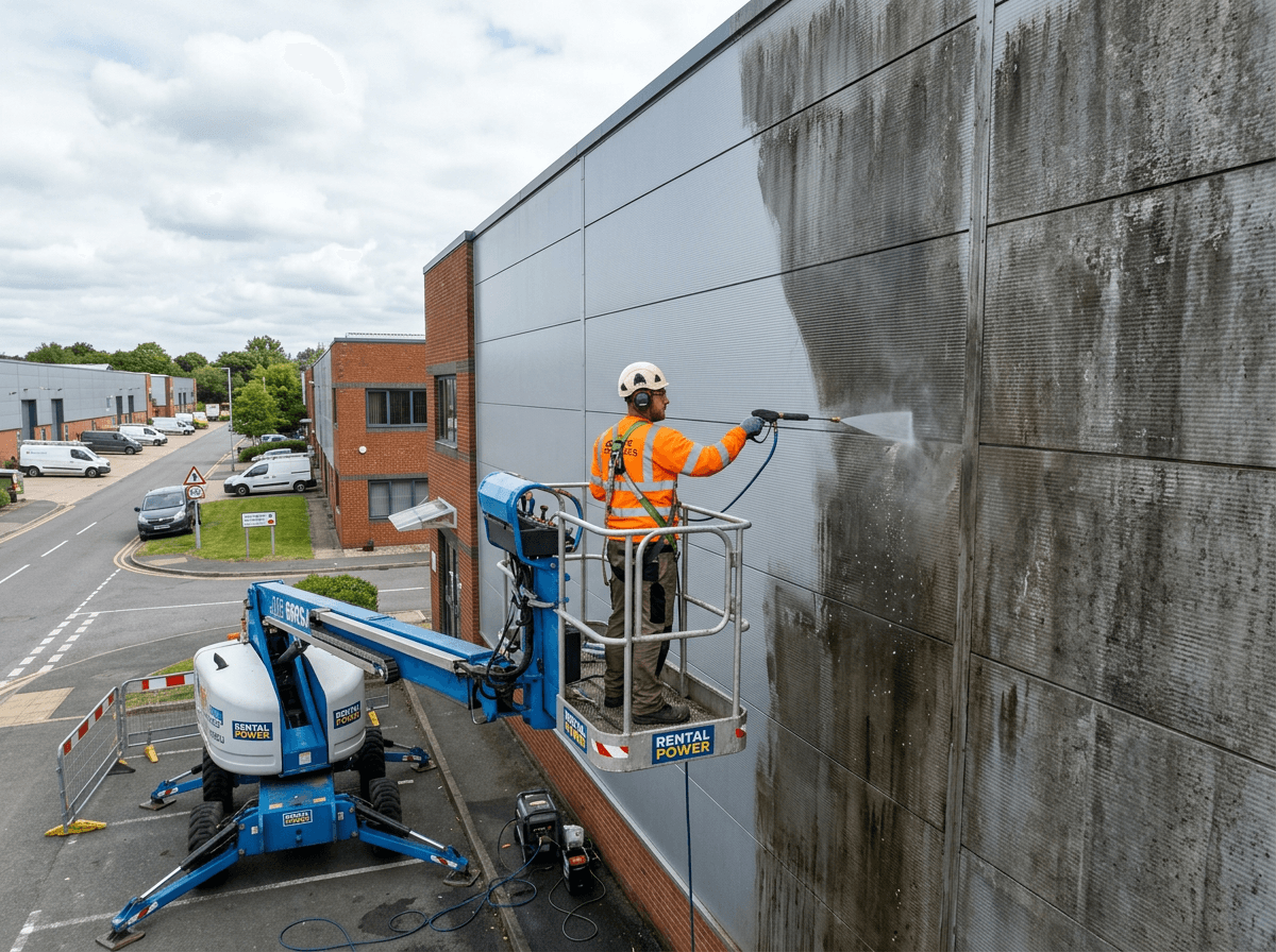Hard standing surface laid on a commercial yard